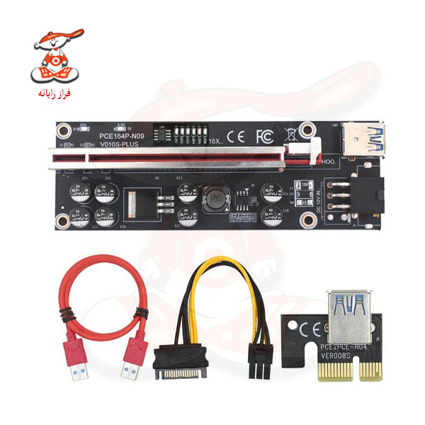 رایزر کارت گرافیک تبدیل PCI EXPRESS 1X به 16Xمدل 010S PLUS هشت خازن