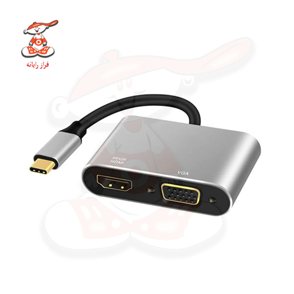 تبدیل Tppe-C به HDMI و VGA کی نت K-COUC30HV